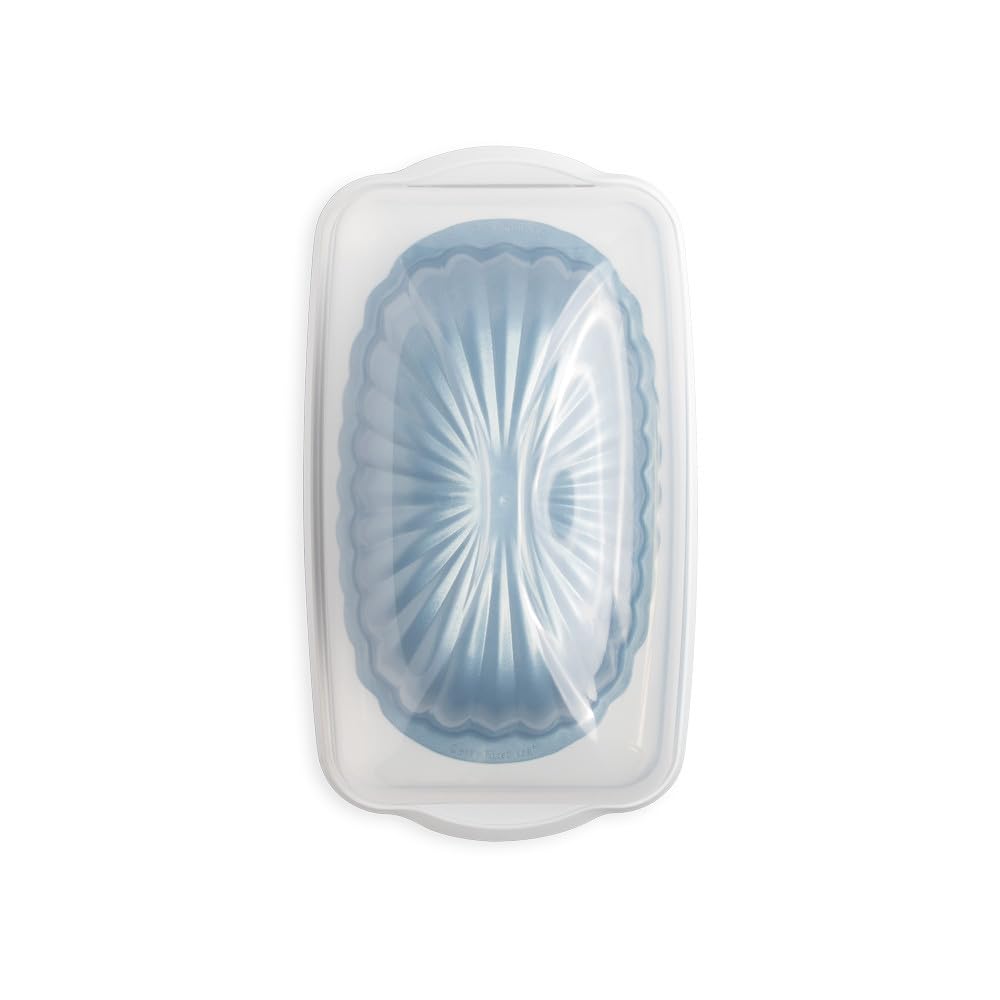 Formed Fluted Loaf with Keeper Set by Nordic Ware – 6-Cup, 6.0 cups, Aluminum, Twilight Blue Pan, Model 50056