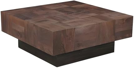 Starlight Canyon Home Solid Mango Wood Coffee Table, Square Center Table for Living Room, Bedroom, and Home Office
