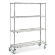 Wire Shelf Truck by Nexel – 18"L x 18"W x 80"H, Steel, Silver Epoxy Powder, Model C18607PEP4