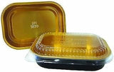 Handi-Foil 1 lb. Oblong Black & Gold Aluminum Pan w/Clear Dome Lid - Heavy Duty (pack of 40)
