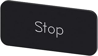 SIEMENS 3SU19000AC160DS0 Labeling Plate, Glue or Snap-on to Label Holder, 12.5mm x 17mm, Inscription: Stop