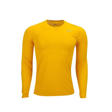 Men's Team Legend Top Size Small by Nike – Polyester, Sundown/Cool Grey, Model Long Sleeve Training
