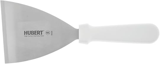 HUBERT Pan Scraper with White Plastic Handle Stainless Steel - 4 1/2"L Blade