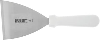 HUBERT Pan Scraper with White Plastic Handle Stainless Steel - 4 1/2"L Blade