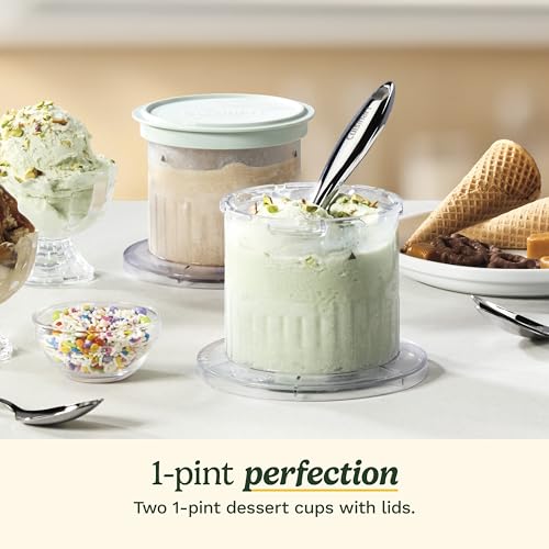 Cuisinart Dessert Cups, 2 Pack / 1-Pint / 1.0 pints Ice Cream Machine Accessories