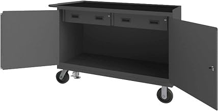Durham 3414-RM-FL-95 Mobile Bench Cabinet, 2 Drawer, mat