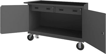 Durham 3414-RM-FL-95 Mobile Bench Cabinet, 2 Drawer, mat