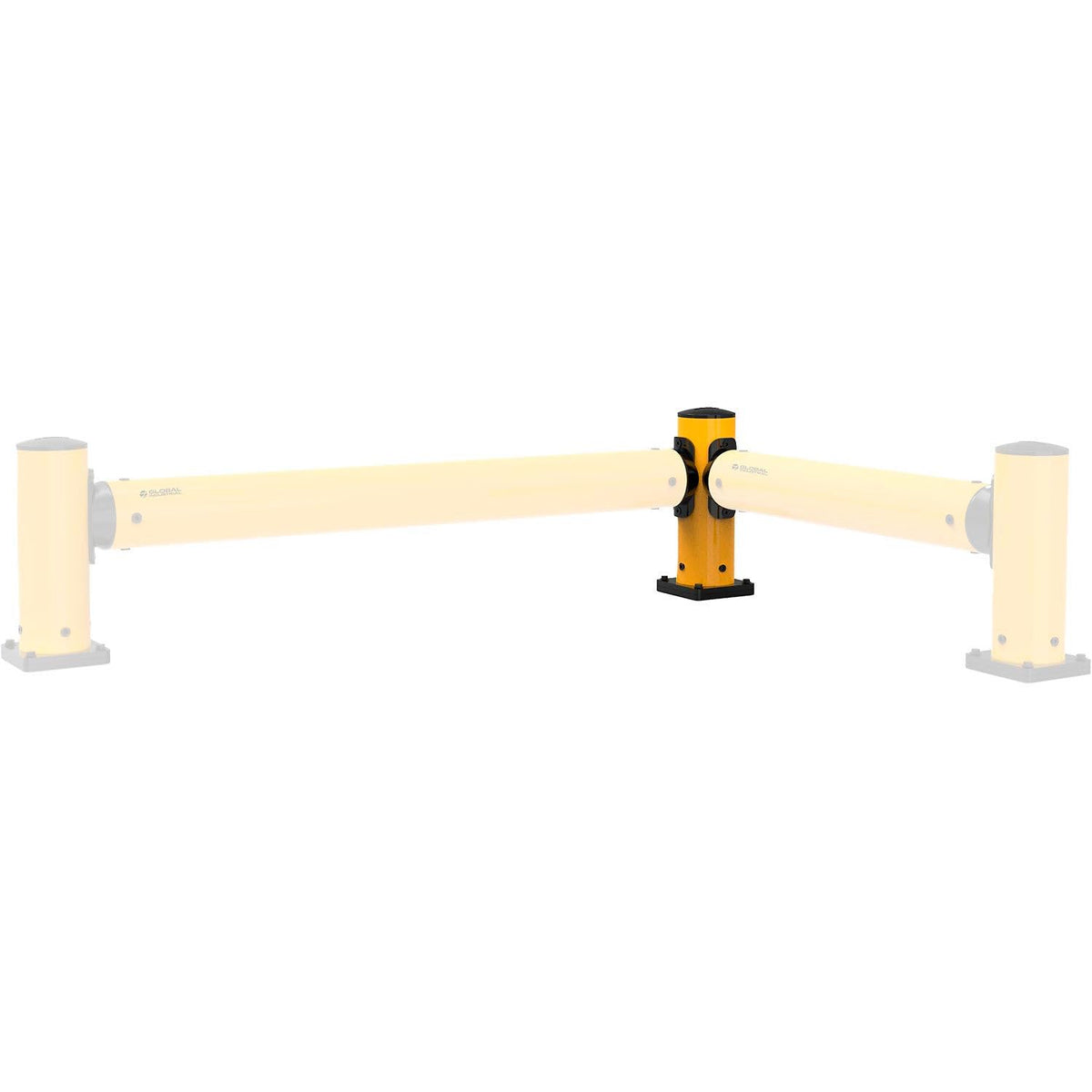 Corner Post for Protective Plastic Guard Rails by Global Industrial – Plastic, Yellow, Model 18PGP-CON