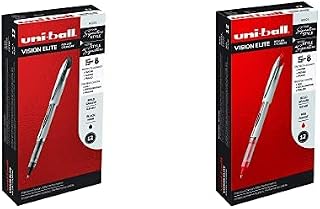 Uni-Ball Vision Elite Rollerball Pens Bold Point, 0.8mm, Black, 12 Pack Vision Elite Rollerball Pens Bold Point, 0.8mm, Red, 12 Pack