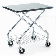 Fold and Store Service Cart by Global Industrial – 12-Gauge Steel, Chrome Tubing & White Tabletop, Model 912110