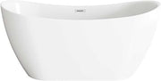 Elegant Kitchen And Bath 59" Bathtub In Glossy White With Chrome Trim