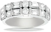 2.50 ct Ladies Round and Baguette Cut Diamond Wedding Band In Channel Setting in Platinum