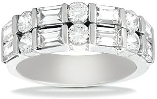 2.50 ct Ladies Round and Baguette Cut Diamond Wedding Band In Channel Setting in Platinum