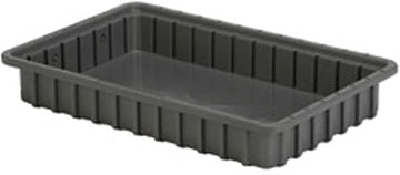 LEWISBins Divider Box, 16-1/2" x 10-7/8" x 2-1/2", Gray, Lot of 6