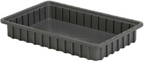 LEWISBins Divider Box, 16-1/2" x 10-7/8" x 2-1/2", Gray, Lot of 6