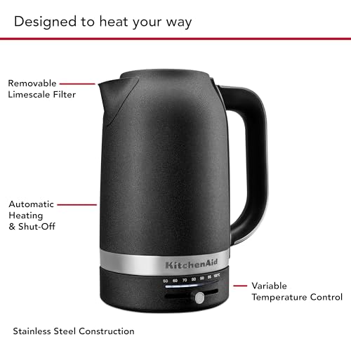 KitchenAid Cast Iron Black / 1.8 Quarts / 1.7 liters Electric Kettles