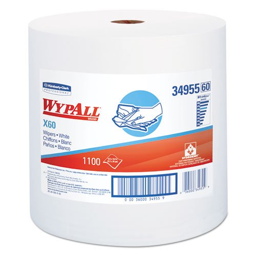 WYPALL X60 Wipers by Kimberly-Clark – White, Pack of 1100, Model kcc 34955