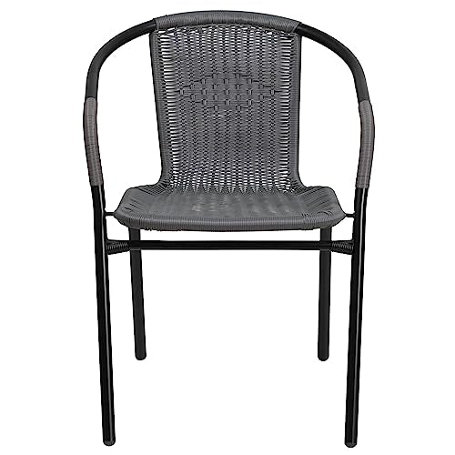 Flash Furniture Grey / Set of 1 / Contemporary Patio Dining Chairs