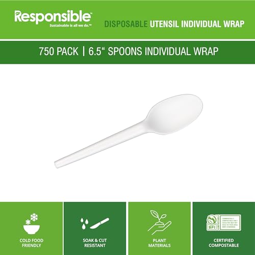 Responsible Products 6.5" Spoons (750 Count) / White / Contemporary Spoons