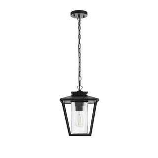 Gaul One Light Outdoor Pendant Black by Lighting Design – Iron, Black, Model OD306H14BK