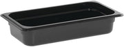 HUBERT Third-Size Polycarbonate Cold Food Pan, Black - 12 4/5" L x 6 15/16" W x 4" D