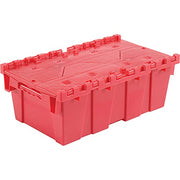 Global Industrial Distribution Container With Hinged Lid 19-5/8x11-7/8x7 Red by Monoflo – 19.625 x 11.875 x 7 inches, 19.75 liters, High Density Polyethylene, Red, Model 442218RD