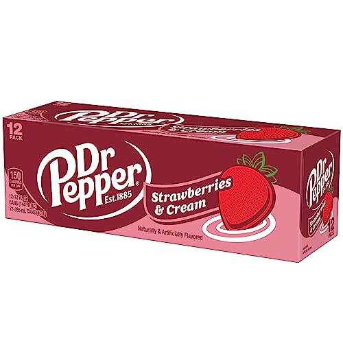 Dr Pepper Strawberries and Cream / 12 Fl Oz (Pack of 24) / 1 Soft Drinks