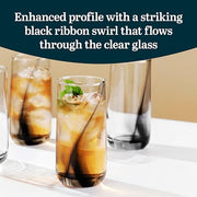 Libbey Ascent Black Ribbon / 8 Count (Pack of 1) / Ascent Tumblers & Water Glasses