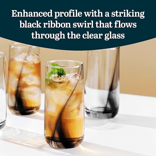 Libbey Ascent Black Ribbon / 8 Count (Pack of 1) / Ascent Tumblers & Water Glasses