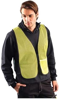 OccuNomix LUX-XNTM-YR Regular Hi-Viz Yellow OccuLux Value Economy Light Weight Polyester Mesh Vest with Front Hook and Loop Closure and Elastic Side Straps and 1 Pocket (1/EA)