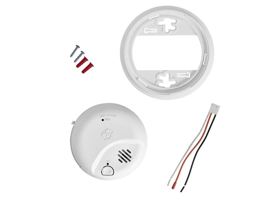 10 Year Back Up Hard-Wired w/Battery Back-Up Ionization Smoke and Carbon Monoxide Detect by First Alert – 3.70 L x 6.75 W x 8.50 H, No Color, Model 1046882