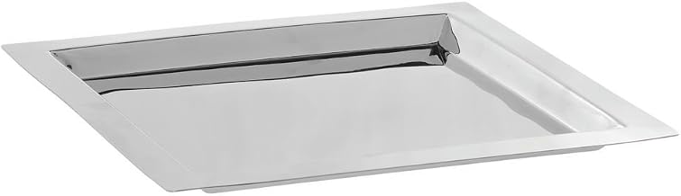 HUBERT Serving Tray Square Silver Stainless Steel with Mirror Finish - 11" L x 11" W x 3/4" H