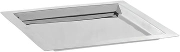 HUBERT Serving Tray Square Silver Stainless Steel with Mirror Finish - 11" L x 11" W x 3/4" H