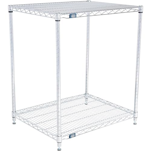 ESD, 2 Tier, Wire Shelving Starter Unit, 30" W x 24" D x 34" H by Nexel – 2, Alloy Steel, Chrome, Model 24303ESD2