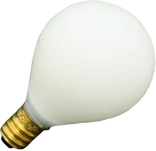 Satco S3863 120V Pear Candelabra Base 25-Watt G12.5 Light Bulb, Satin White
