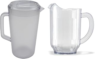 G.E.T. 1 Gallon and Carlisle 60 Ounce Clear Plastic Pitchers with Lids Bundle