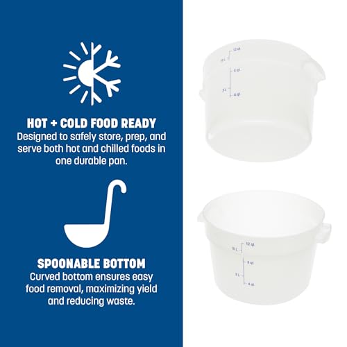 Carlisle FoodService Products 12 Quart (Pack of 6) / 1 / White Storage & Transport