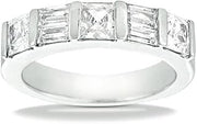 2.00 ct Ladies Princess and Baguette Cut Diamond Wedding Band In Channel Setting in Platinum