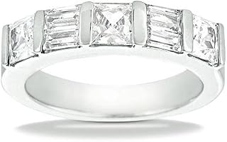 2.00 ct Ladies Princess and Baguette Cut Diamond Wedding Band In Channel Setting in Platinum