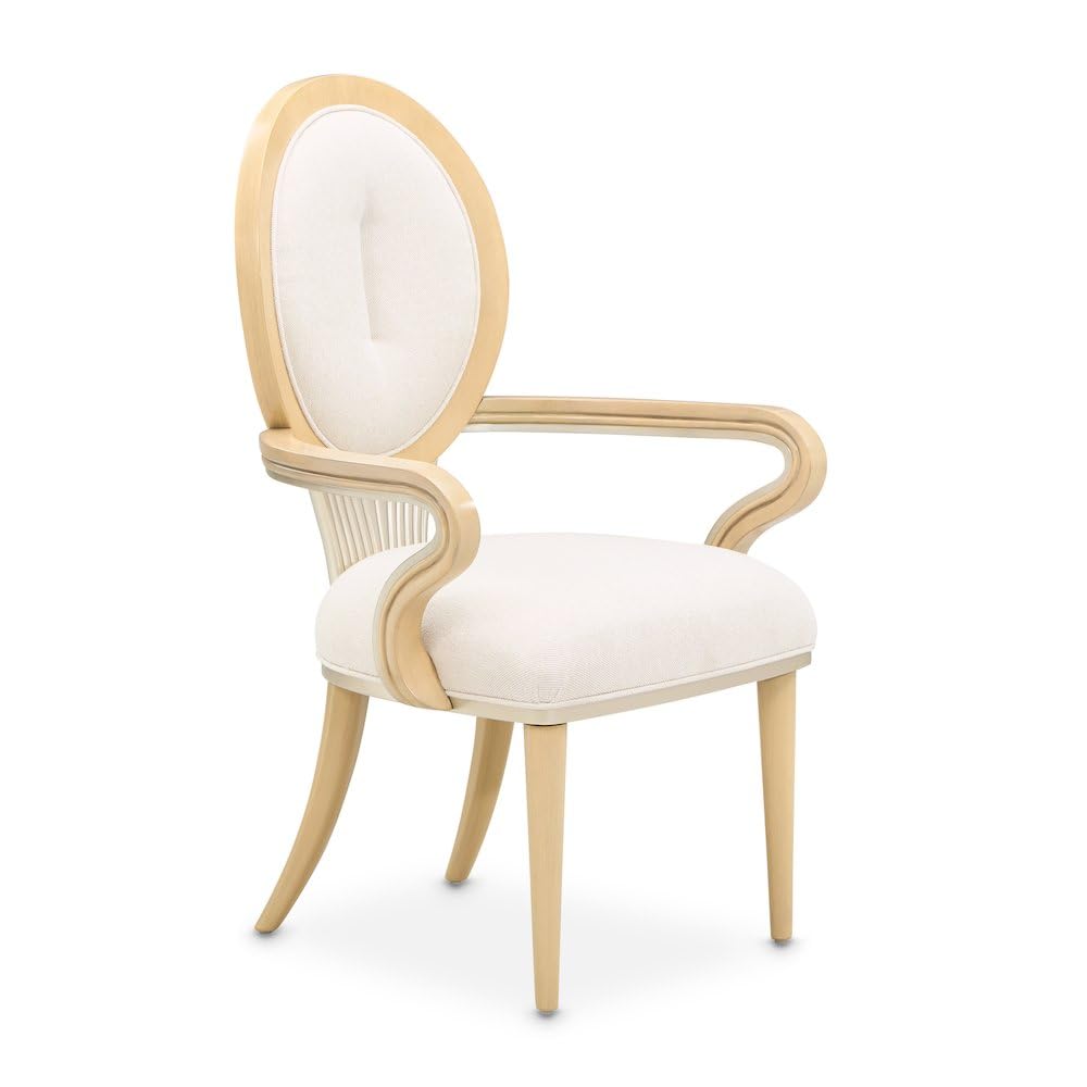 Camellia Field Brown Dining Arm Chair Set of by Michael Amini – Solid; Manufactured Wood, Caramel, Model N9090004-134
