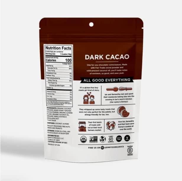 's Organics Coconut Cookies by EMMY – 0.75 Ounce (Pack of 8), dark, Pack of 8, Model 286E