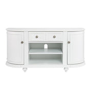 Dandridge TV/Media Stand - White by SEI Furniture – 48.5 x 16.25 x 24.25 inches, Wood, White, Brushed Silver, Model AZ2438SM