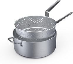 9-quart Wear-Ever® aluminum fryer in natural finish and plated handle
