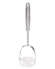 Brigii Stainless Steel Potato Masher, One Piece Press, Silver