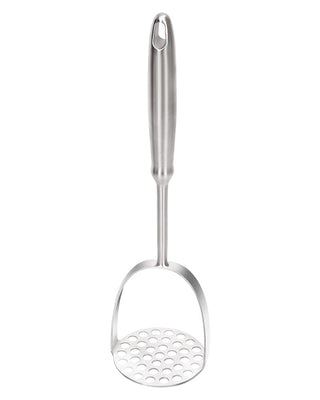 Brigii Stainless Steel Potato Masher, One Piece Press, Silver