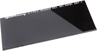 Forney 57009 Lens Replacement Hardened Glass, 4-1/4-Inch-by-2-Inch, Shade-9 , Black