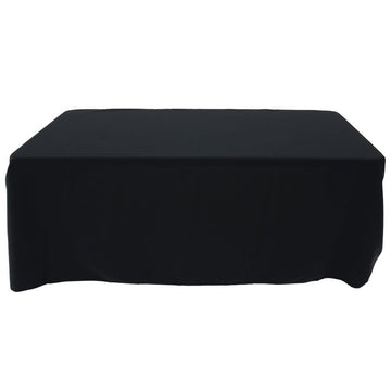 Tablecloth Rectangular Black Spun Polyester 5 Ft - 60"W x 120"L by HUBERT – 120" x 60" (Rectangular), Model BTC2-60X120-110