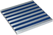 WMF Varnished Aluminum Square Trivet with Blue Stripe Inlay
