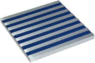 WMF Varnished Aluminum Square Trivet with Blue Stripe Inlay