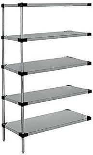 QUANTUM STORAGE SYSTEMS WRSAD5-86-2454SS Solid Shelves Add-On Kit for WRS5-86-2454SS Stainless Steel 5 Shelves 86" H x 54" W x 24" D